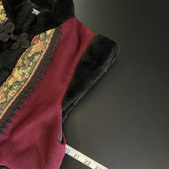 Samii Clothes VEST Small Scandinavian Ethnic wool Faux Fur Nordic Frozen Cosplay - Picture 11 of 12